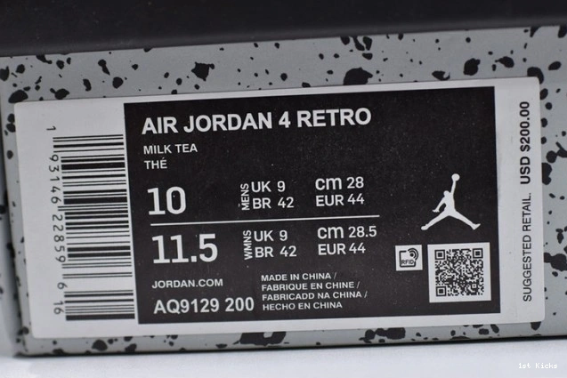 1st Kicks AQ9129- Air TopPick 1051 Mushroom Jordan 4 1125